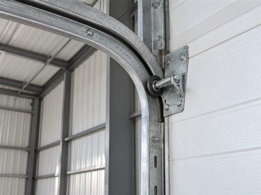 Commercial door track curve and roller hardware